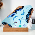 Playful Dolphins & Clownfish Geometric Crystal Resin Lamp