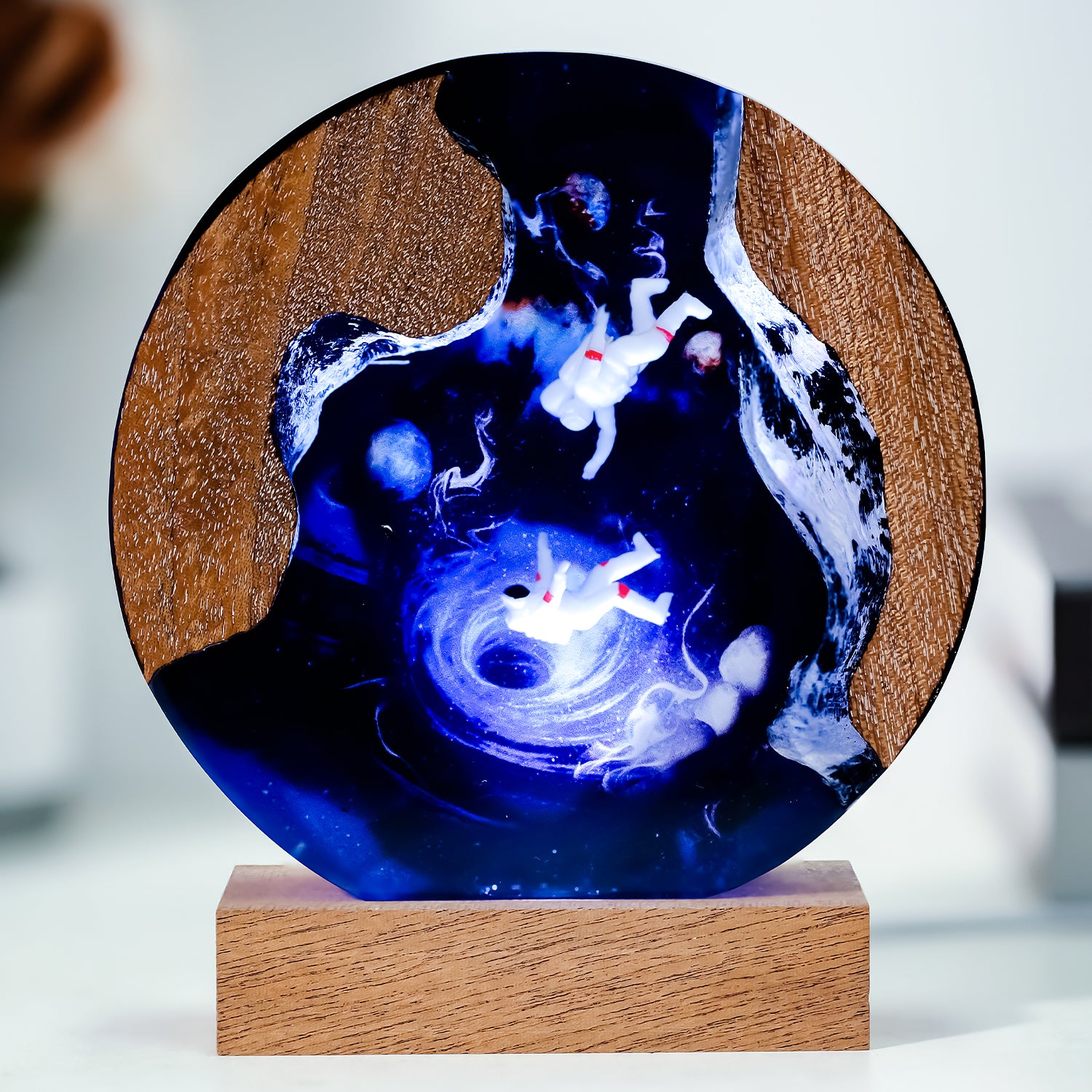 Astronauts Cosmic Vortex Circular Resin Lamp