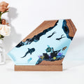 Whale Shark & Scuba Divers Shipwreck Crystal Resin Lamp