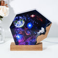 Astronaut Earth Gazer Hexagonal Resin Lamp