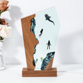 Whale Shark & Scuba Divers Crystal Chasm Resin Lamp
