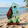 Scuba Diver & Ocean Resin Lamp - Sea Turtle Diorama
