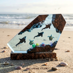Orca Killer Whale & Sea Turtle Ocean Resin Night Light