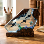 Orca Killer Whale & Sea Turtle Ocean Resin Night Light