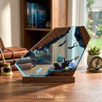 Shipwreck & Whale Shark Ocean Resin Lamp - Diver Night Light