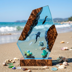 Whale Shark & Diver Ocean Resin Lamp - Sea Turtle Light