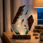 Whale Shark & Diver Ocean Resin Lamp - Sea Turtle Light
