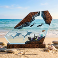 Shark & Shipwreck Ocean Resin Lamp - Diver Night Light