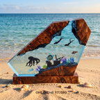 Deep Sea Diver & Shipwreck Ocean Resin Lamp
