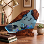 Deep Sea Diver & Shipwreck Ocean Resin Lamp
