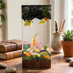 Axolotl Coral Reef Underwater Cave Resin Lamp