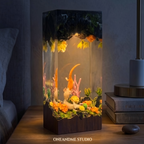 Axolotl Coral Reef Underwater Cave Resin Lamp