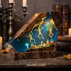 Dancing Skeletons Halloween Graveyard Resin Lamp