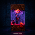Spooky Halloween Zombie Hand & Pumpkin Resin Lamp