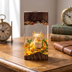 Cute Axolotl Gift Box Magical Cave Resin Lamp