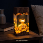 Cute Axolotl Gift Box Magical Cave Resin Lamp