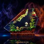 Giant Panda & Bamboo Forest Zen Resin Lamp
