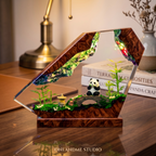 Giant Panda & Bamboo Forest Zen Resin Lamp